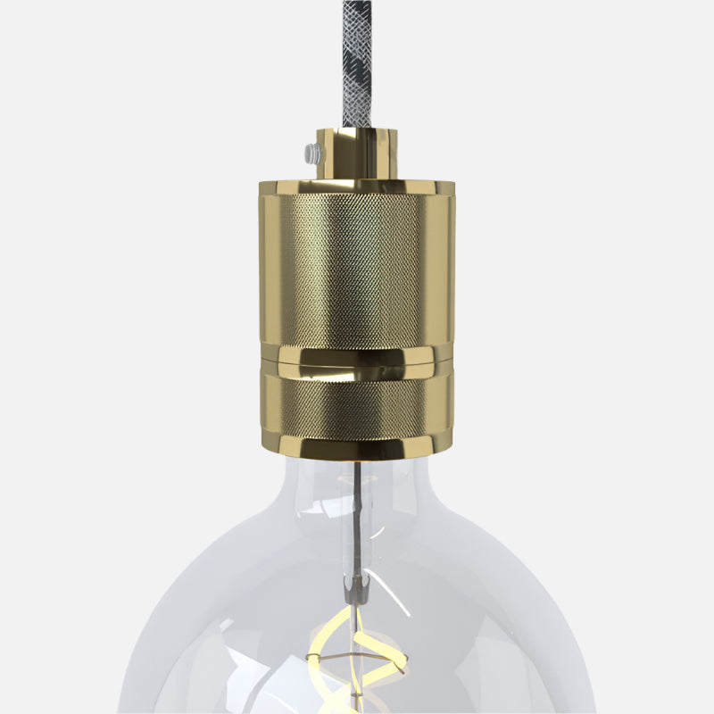 Double Ferrule Milled Aluminium E27 Lamp Holder Kit - KBR27ALGO - Uneeka